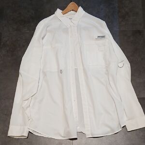 Columbia Men's Omni-Shade White Button-Down Shirt Size XL/TG